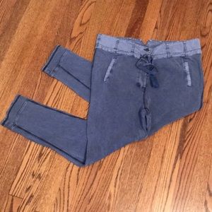 Free People Blue Cotton Pants